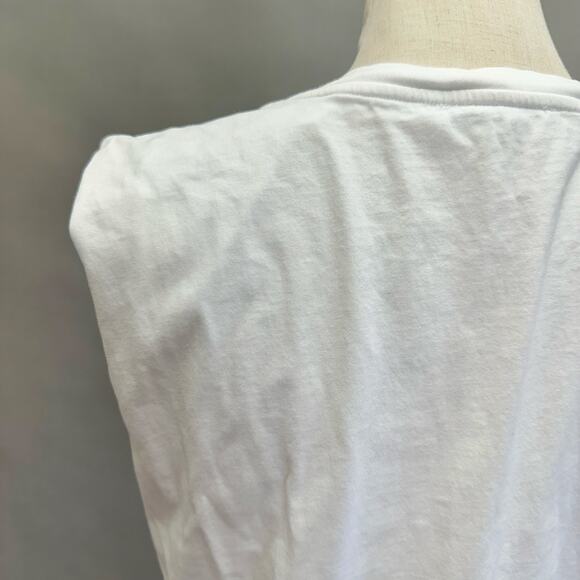 Allsaints Coni Shoulder Pad Cotton Sleeveless Muscle T-shirt - Picture 11 of 14